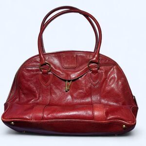 Marc Jacobs Wellington Red Leather Purse Bowler Satchel Bag